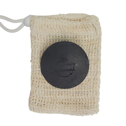 Activated Charcoal Soap  on sisal