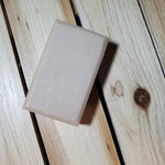 Chocolate Mint Soap on wood background