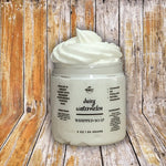 Juicy Watermelon Whipped Soap with wood grain background