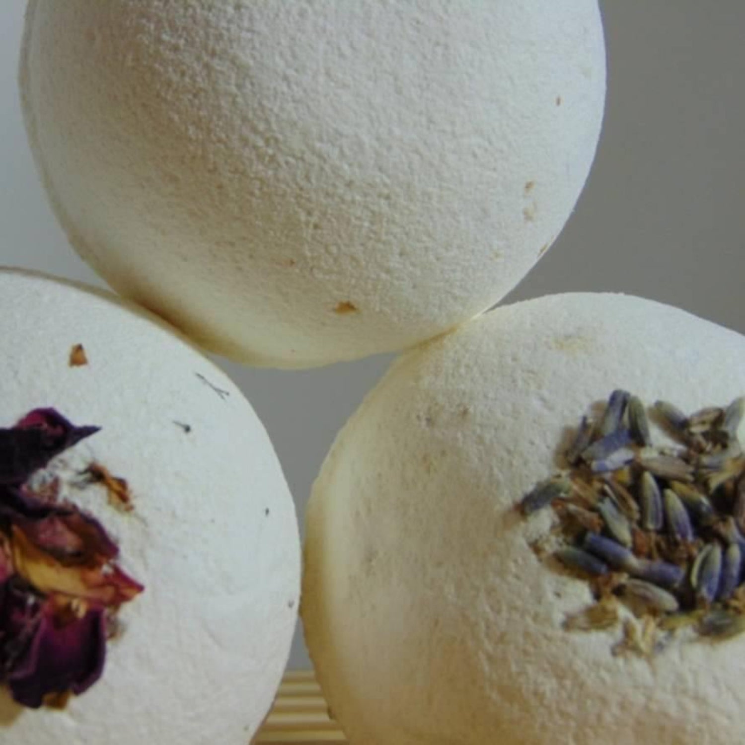 bath bombs - geranium, lavender and orange rose