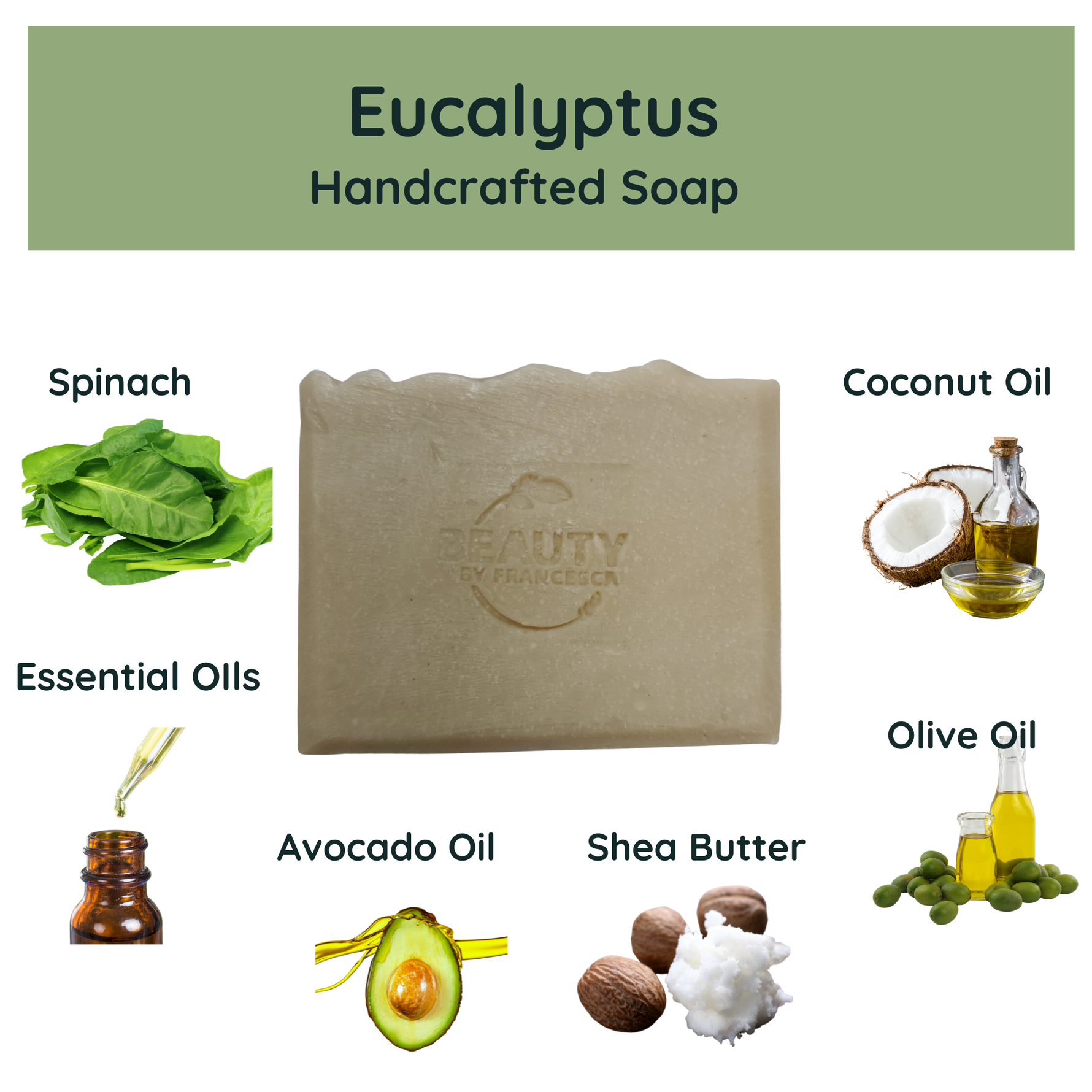 Eucalyptus Handmade Soap Ingredients Spinach Avocado Oil Shea Butter