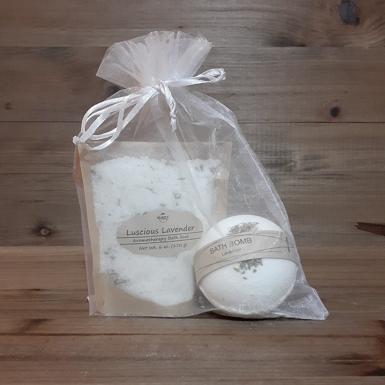 bath salt bath bomb set lavender front view