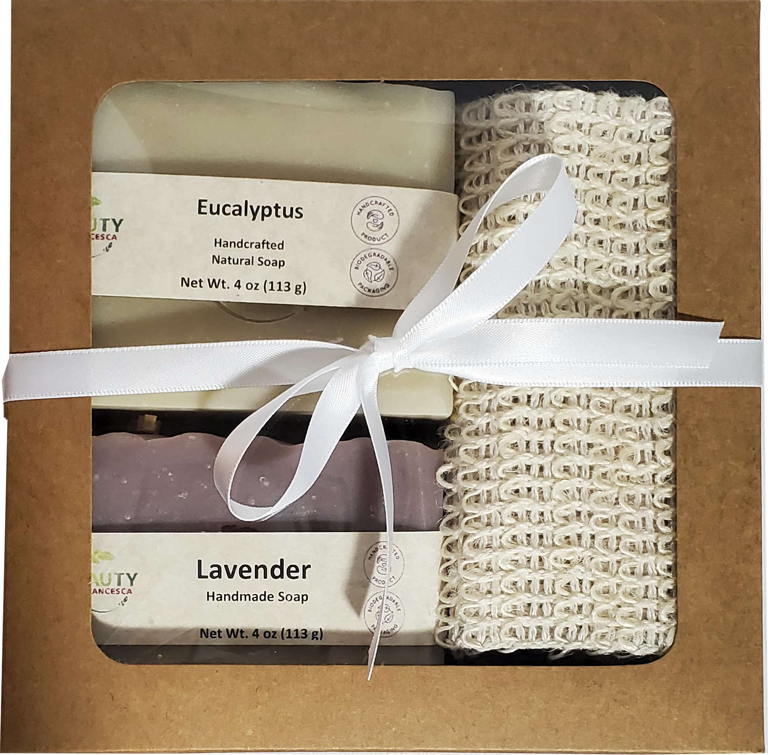 Handmade Soap Gift Set w/Sisal - Lavender and Goat's Milk or Eucalyptus